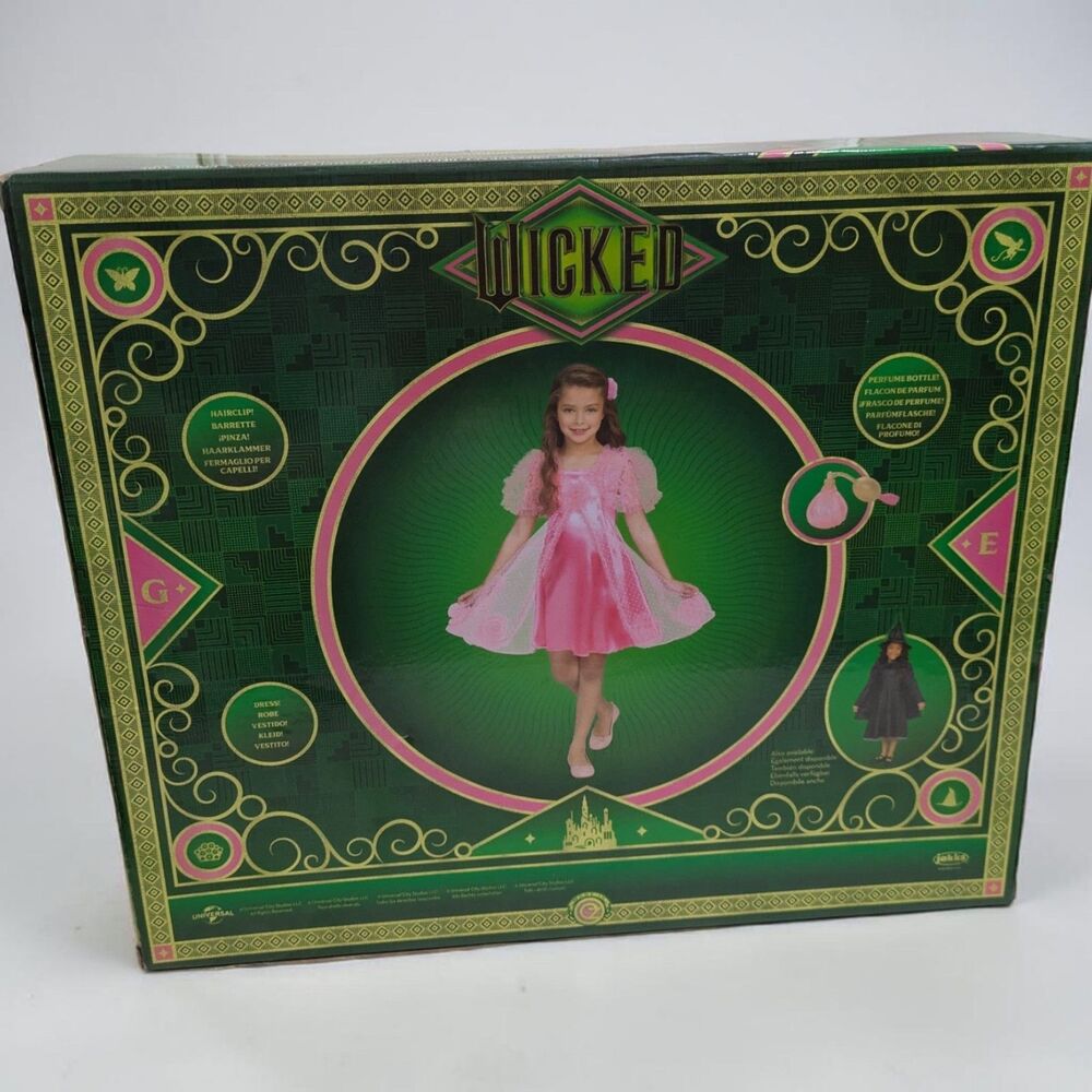Wicked Glinda Pink Dress Up Costume Set Girls Size 4-6